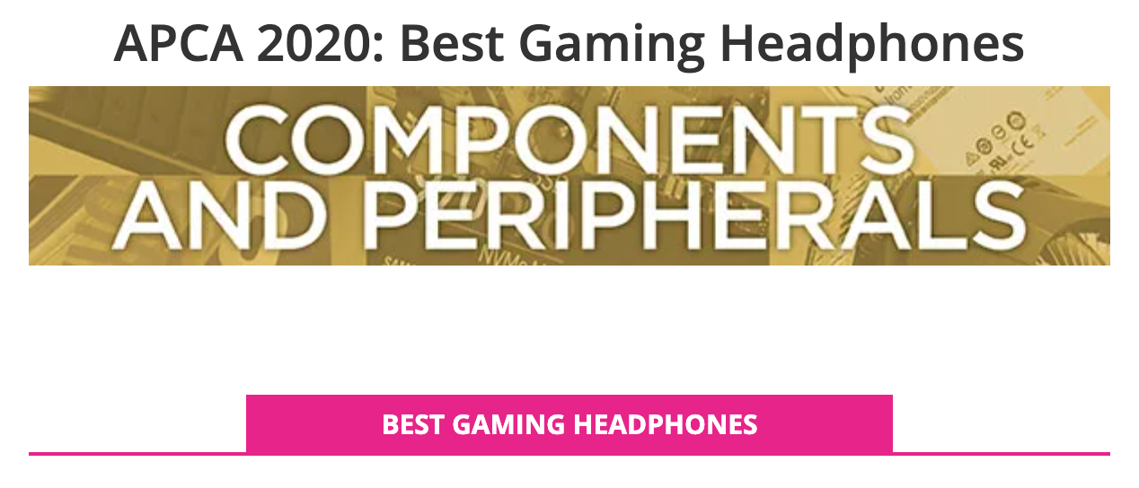 Audeze Mobius is APCA's Best Gaming Headphone of 2020!