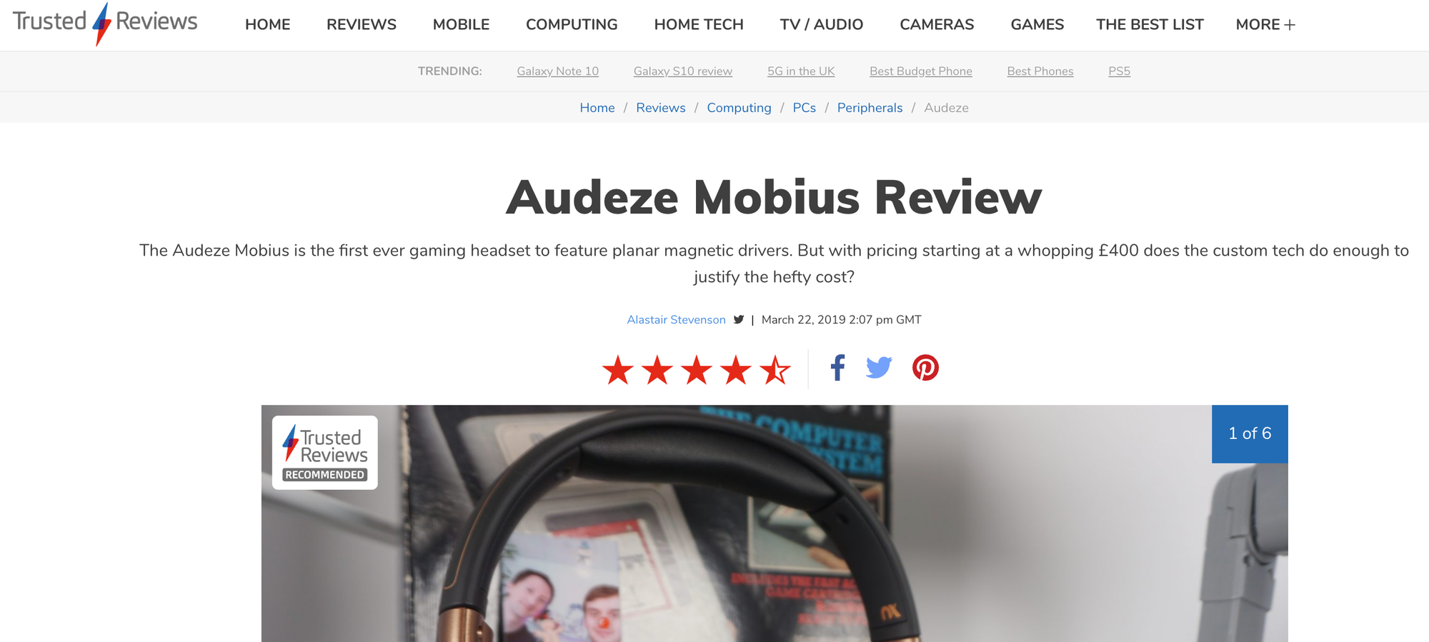 Trusted Review - "Hands-down the best sound gaming headset we've ever tested"