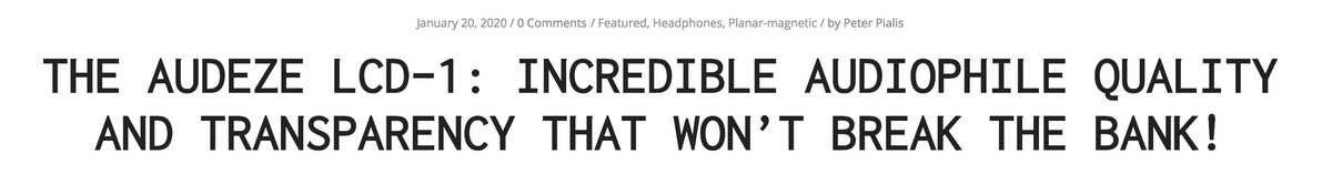 Headphone Guru gives the LCD-1 a glowing review!